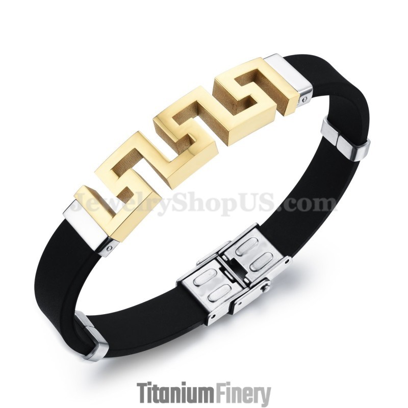 Men's Hollow Gold Titanium Bracelet C996 Men's Hollow Gold Titanium Bracelet C996
