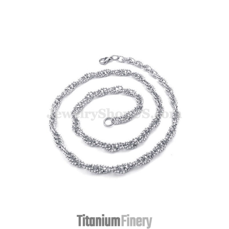 New Style Silver Men's Titanium Necklace Chain