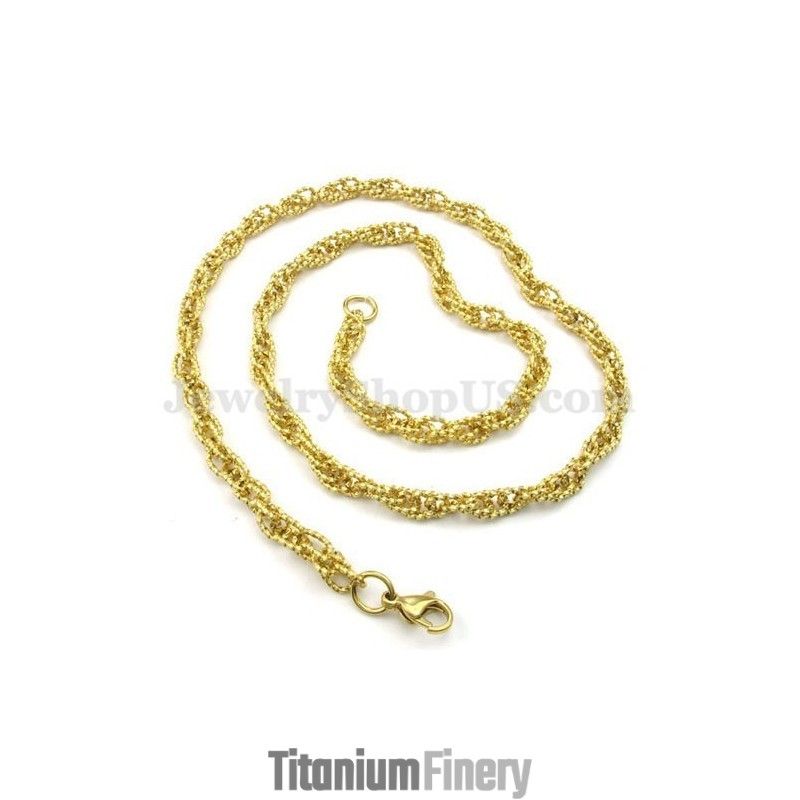 Hot Sale Gold Men's Titanium Necklace Chain Hot Sale Gold Men's Titanium Necklace Chain