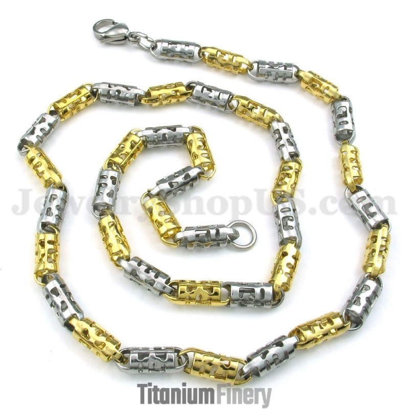 Exquisite Gold Men's Titanium Necklace Chain Exquisite Gold Men's Titanium Necklace Chain