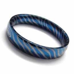 4Mm Ladies Blue Titaniun Ring