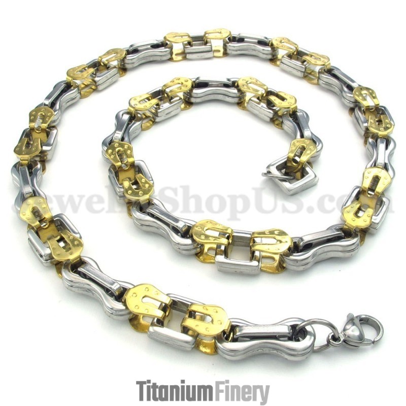 Sexy Gold Men's Titanium Necklace Chain Sexy Gold Men's Titanium Necklace Chain