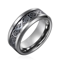Men Fashion Personality Tungsten Rings With Dragon Patterns