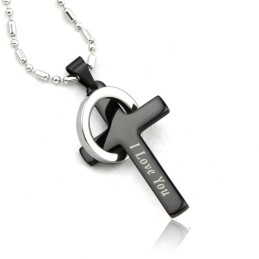 New Style Black Cross Titanium Pendant