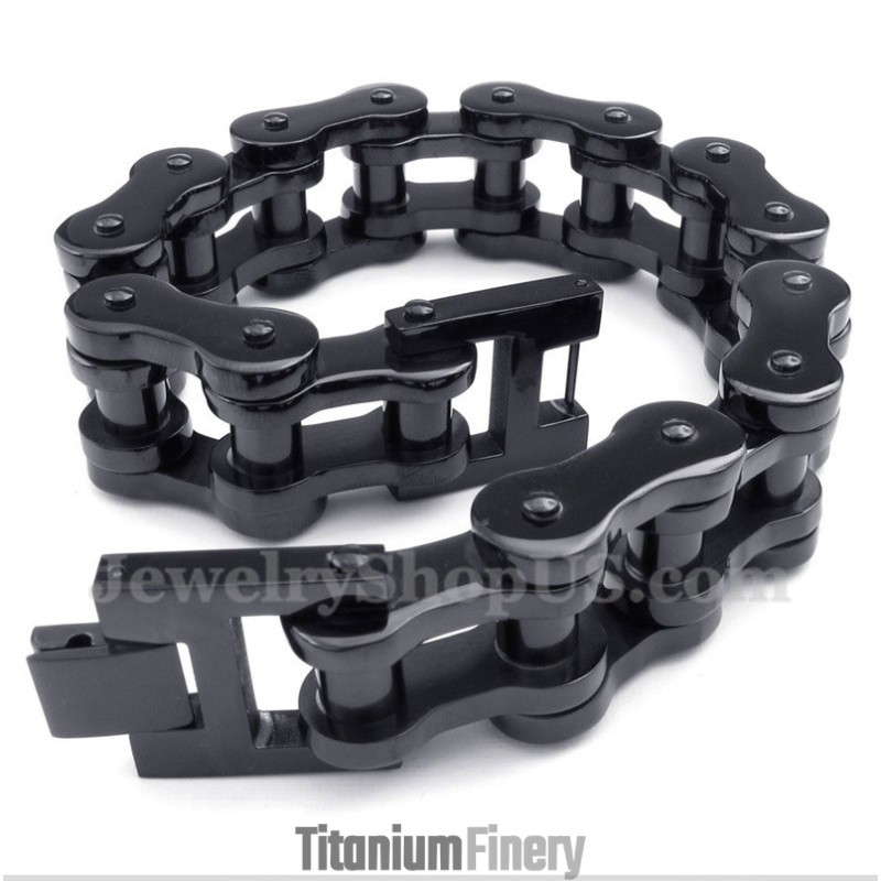 Men's Titanium Black Bicycle Chain Bracelet Men's Titanium Black Bicycle Chain Bracelet