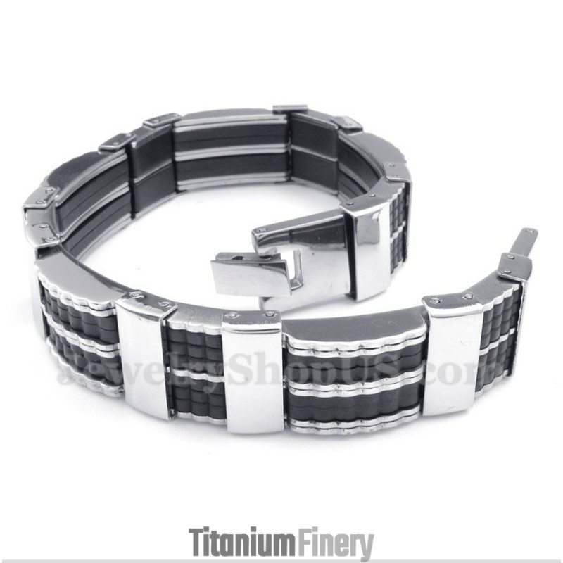 Men's Titanium Rubber Bracelet