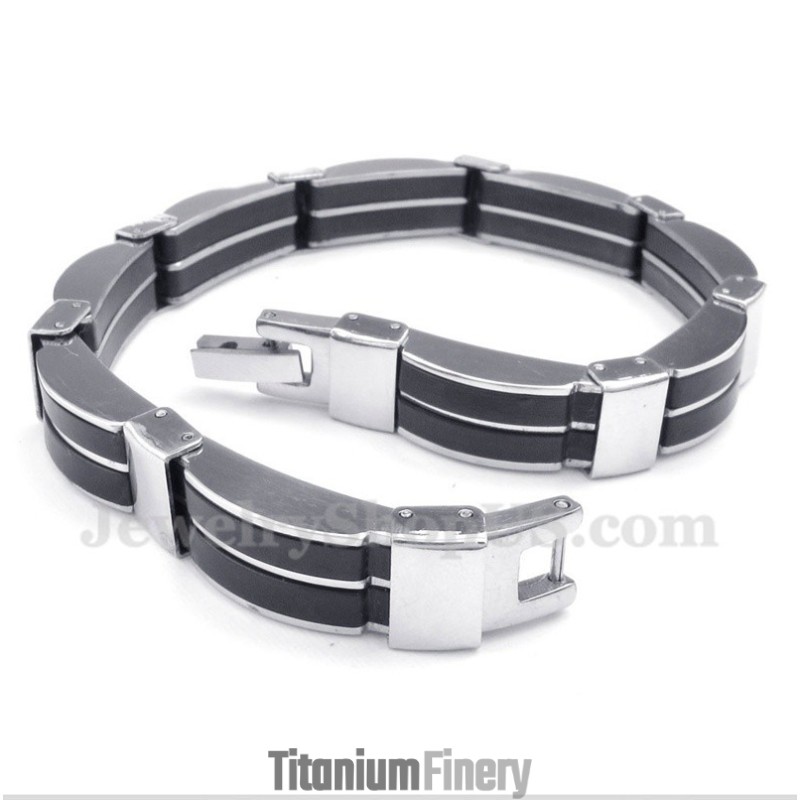 Men's Titanium Rubber Bracelet