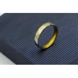 4Mm Titanium Gold & Silver Ring
