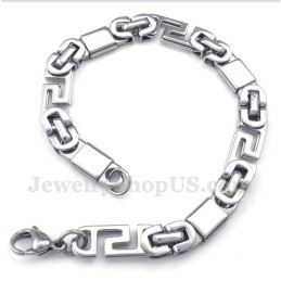 Men's Titanium Greek Meander Pattern Bracelet