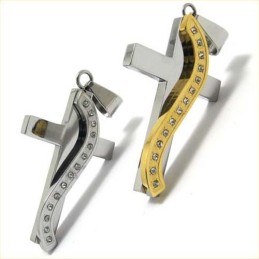 Fashion S Style With Diamonds Cross Titanium Pendant