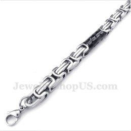 Men's Titanium Cylinder Black Bracelet