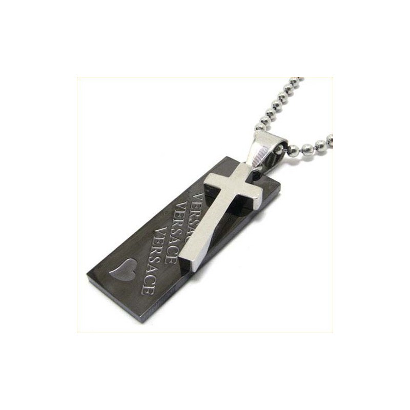 Love Heart Black Titanium Cross Pendant Love Heart Black Titanium Cross Pendant