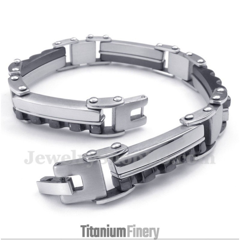 Men's Titanium Black Serrated Bracelet Men's Titanium Black Serrated Bracelet