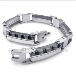 Men's Titanium Black Serrated Bracelet