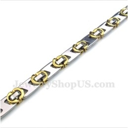 Men's Titanium Gold Half Crescent Bracelet