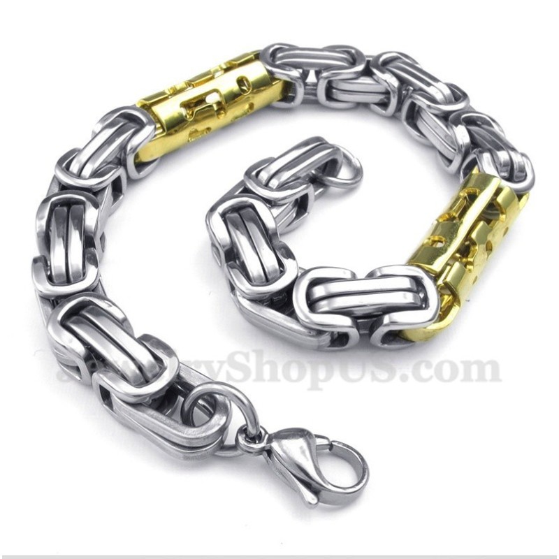 Men's Titanium Gold Cylinder Bracelet Men's Titanium Gold Cylinder Bracelet