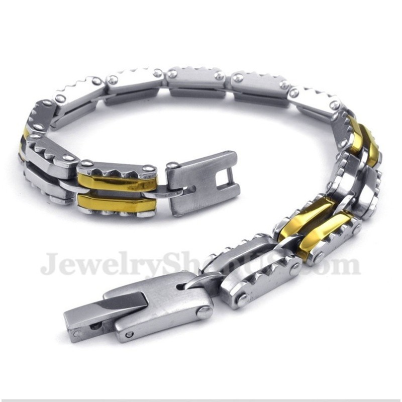 Men's Titanium Gold Serrated Bracelet Men's Titanium Gold Serrated Bracelet