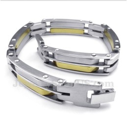 Men's Titanium Gold Cable Bracelet