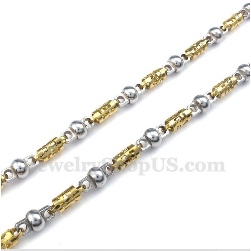 Men's Titanium Gold Hollow Necklace Men's Titanium Gold Hollow Necklace