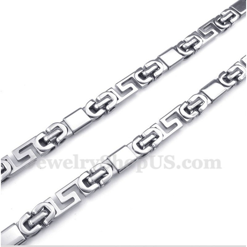 Men's Titanium Greek Meander Pattern Necklace Men's Titanium Greek Meander Pattern Necklace
