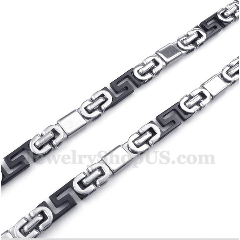 Men's Titanium Black Greek Meander Pattern Necklace Men's Titanium Black Greek Meander Pattern Necklace