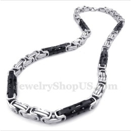 Men's Titanium Black Cylinder Necklace