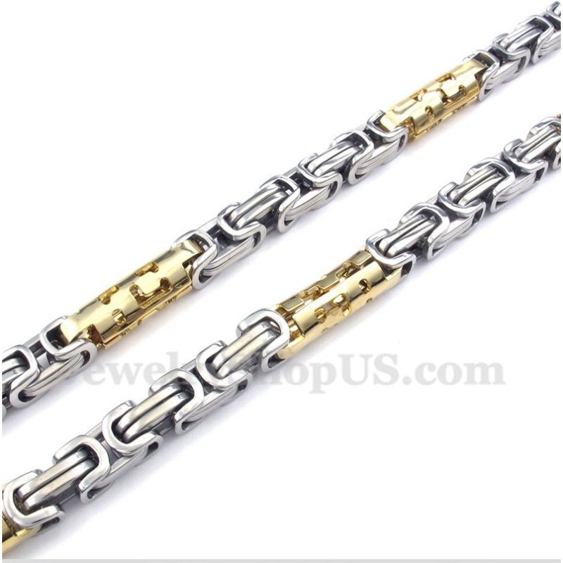Men's Titanium Gold Cylinder Necklace Men's Titanium Gold Cylinder Necklace
