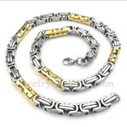 Men's Titanium Gold Cylinder Necklace