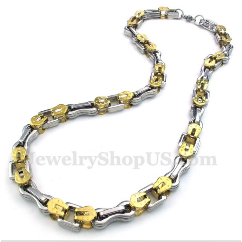 Men's Titanium Gold Layered Necklace Men's Titanium Gold Layered Necklace