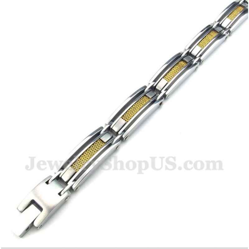 Men's Titanium Gold Cable Bracelet Men's Titanium Gold Cable Bracelet