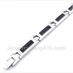 Men's Titanium Black Cable Bracelet