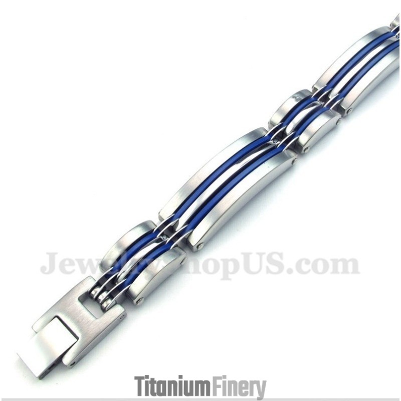 Men's Titanium Blue Bracelet Men's Titanium Blue Bracelet