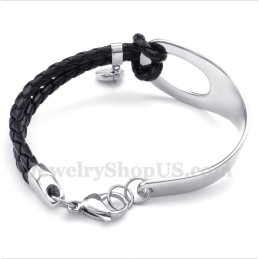 Men's Titanium Leather Bracelet