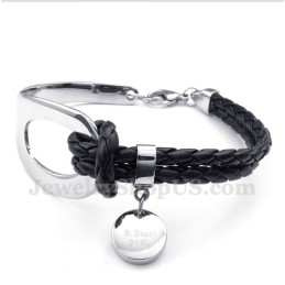 Men's Titanium Leather Bracelet