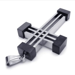 New Style Weave Cross Titanium Pendant (Black)