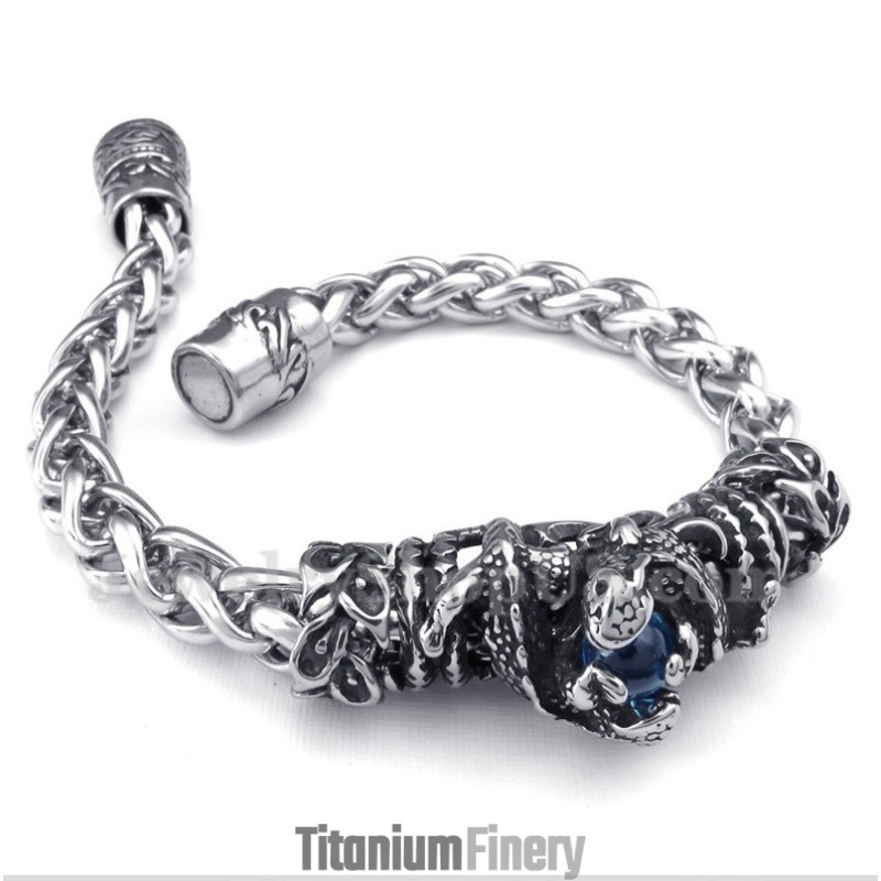 Men's Titanium Casted Blue Diamond Bracelet Men's Titanium Casted Blue Diamond Bracelet