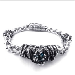 Men's Titanium Casted Blue Diamond Bracelet