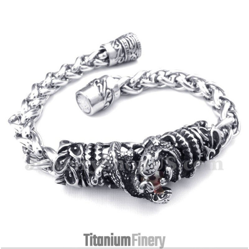 Men's Titanium Casted Red Diamond Bracelet Men's Titanium Casted Red Diamond Bracelet