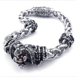 Men's Titanium Casted Red Diamond Bracelet