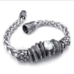 Men's Titanium Casted White Diamond Bracelet