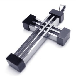 New Style Weave Cross Titanium Pendant (Black)