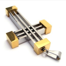 New Style Weave Cross Titanium Pendant (Gloden)
