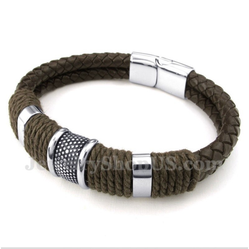 Men's Titanium Leather Bracelet Men's Titanium Leather Bracelet