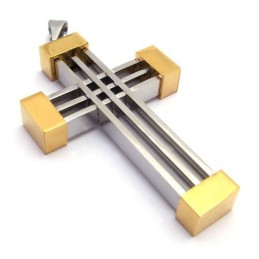 New Style Weave Cross Titanium Pendant (Gloden)