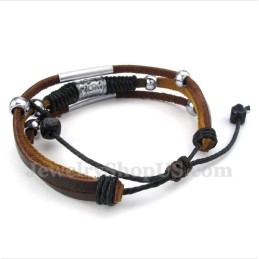 Men's Titanium Leather Bracelet
