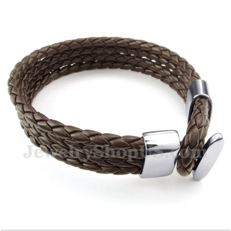 Men's Titanium Leather Bracelet Men's Titanium Leather Bracelet