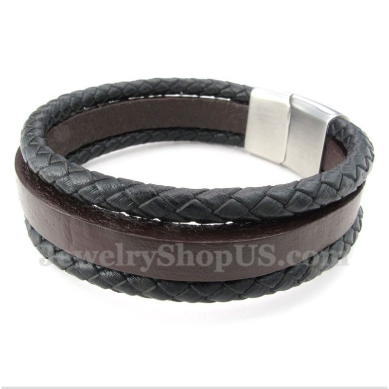 Men's Titanium Leather Bracelet Men's Titanium Leather Bracelet