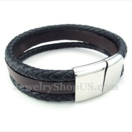 Men's Titanium Leather Bracelet