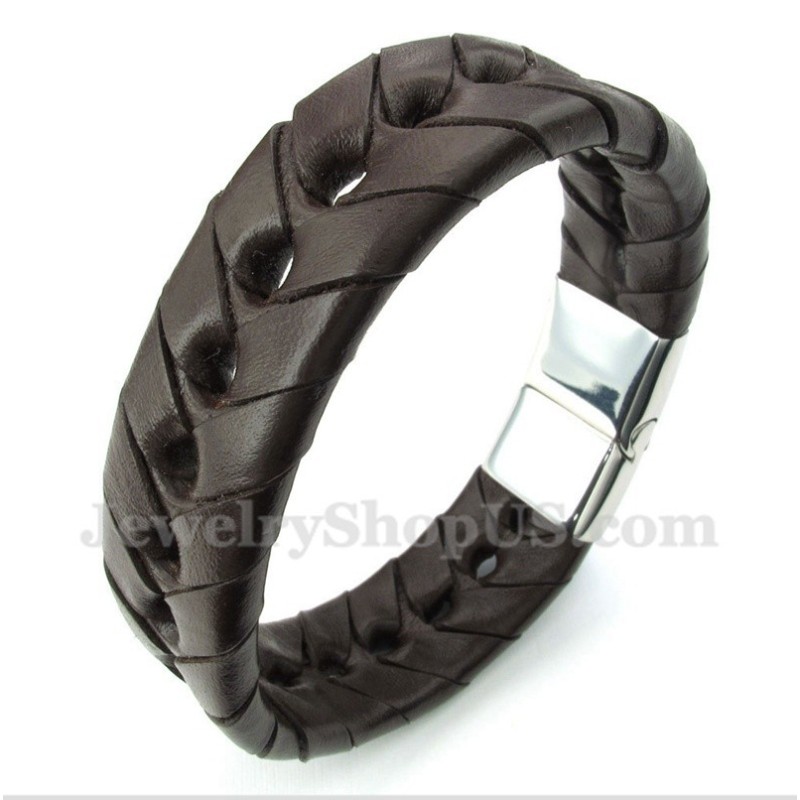 Men's Titanium Leather Bracelet Men's Titanium Leather Bracelet