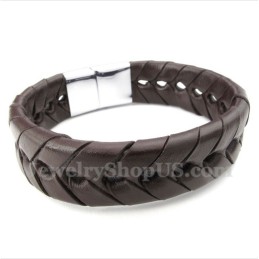 Men's Titanium Leather Bracelet